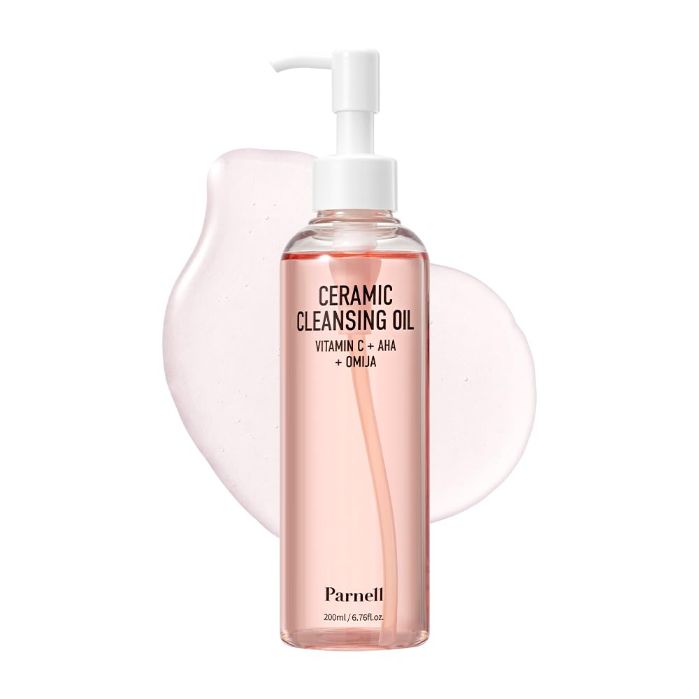Parnell AHA Omija Ceramic Cleansing Oil 6.76 fl oz | Pore Purifying Sebum Control Deep Cleanser | AHA LHA PHA Omija | Non-Drying Korean Skincare (200ml)