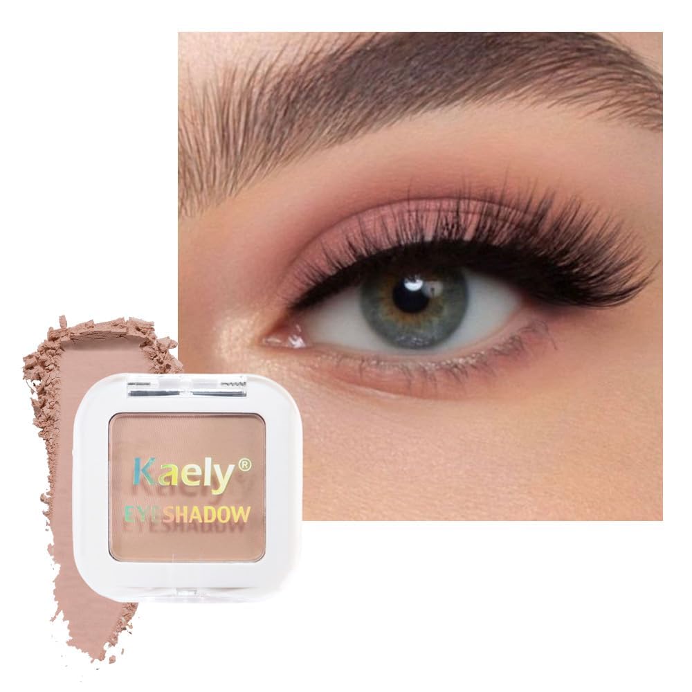 evpct Mauve Taupe Plum Matte Single Eye Shadow Palette Makeup for Older Women, Plum Lavender Purple Natural Cream Eyeshadow Palette for Green Eyes, High Pigment Mini Monochrome Eyeshadow