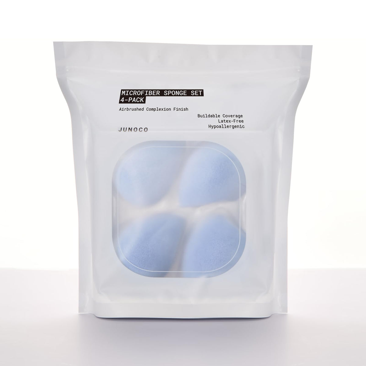 JUNO & Co. Microfiber Makeup Sponge, Dual Layer Technology for Full Coverage Flawless Makeup Blender for Foundation, Powder and Cream (Velvet Style and Blue Color)
