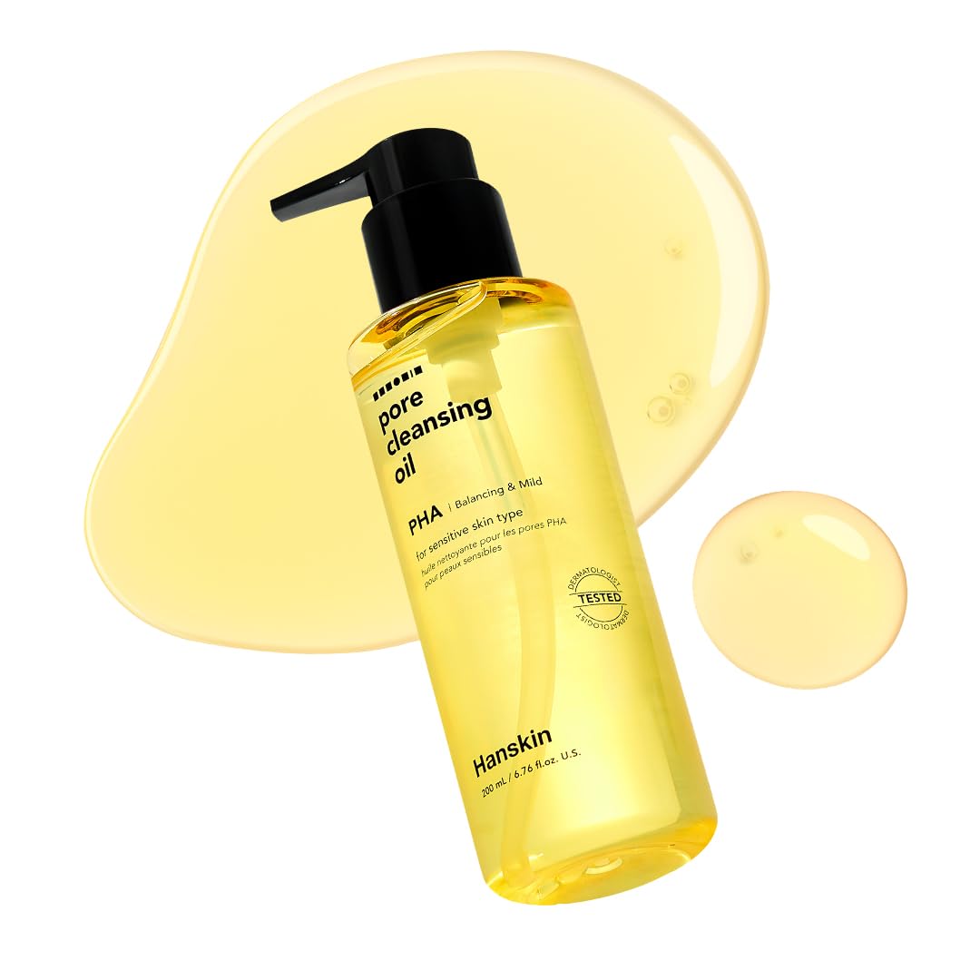 Hanskin PHA Pore Cleansing Oil for Sensitive Skin, Makeup Remover, 10.14 oz