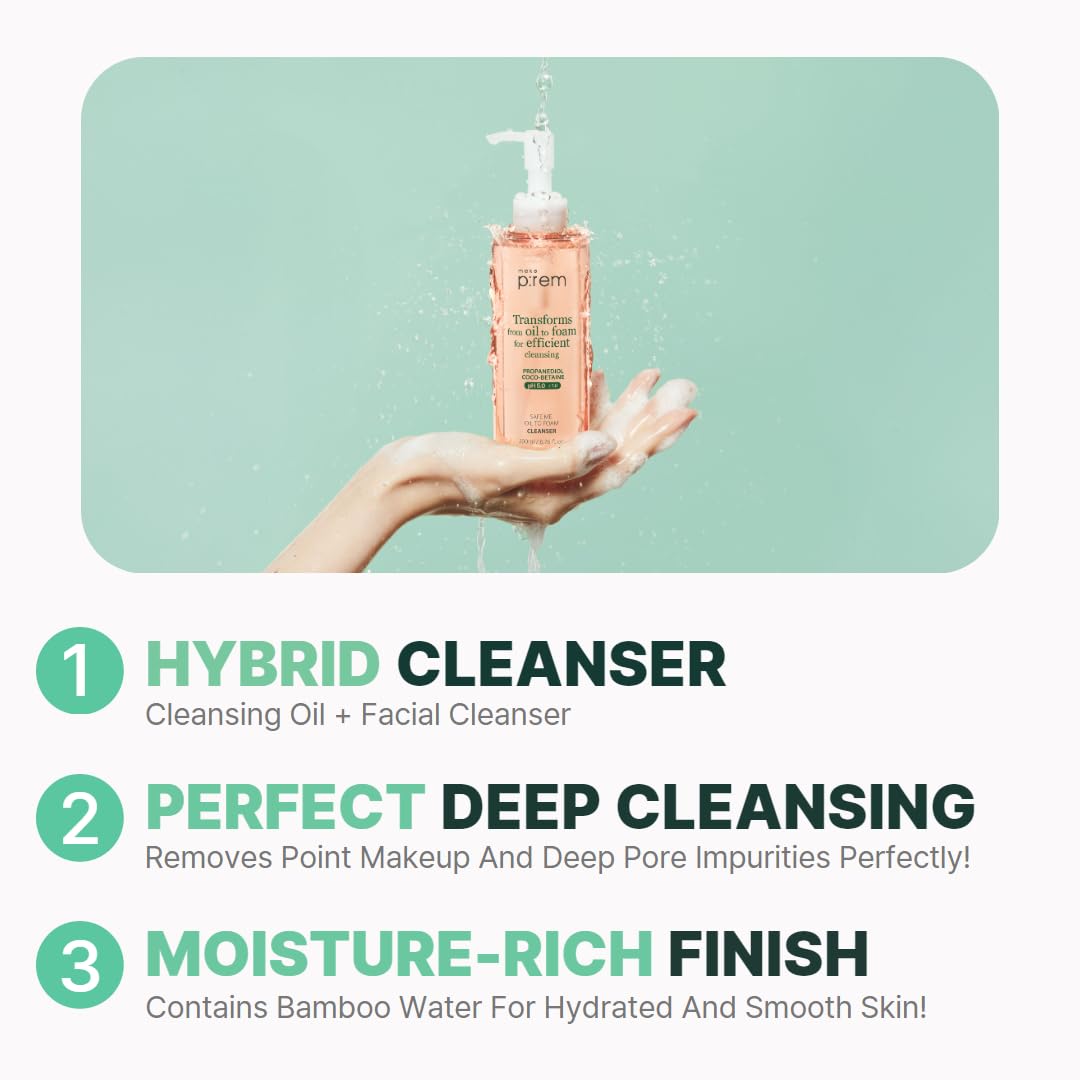 MAKE P:REM Safe Me. Oil to Foam Cleanser, 6.76 fl.oz. (200mL)