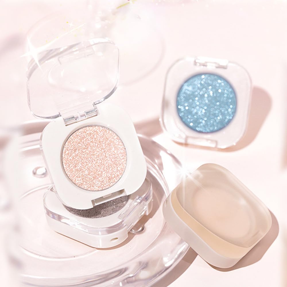 Champagne Shimmer Cream Eyeshadow, Light Gold Sheer Metallic Glow Glitter Eye Shadow for Mature Skin, Lightweight Blendable, Subtle Shimmer, Crease-Proof, Vegan & Cruelty-Free Sombras para Ojos