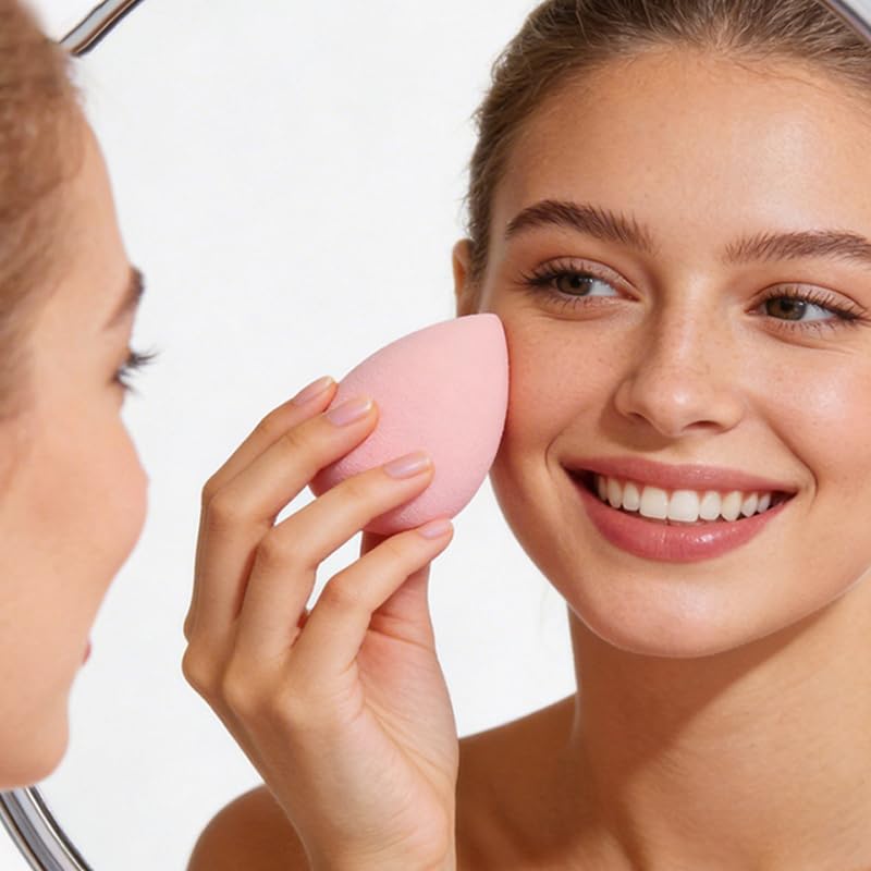 Makeup Sponge Set 6 Pcs Blender Sponges for Liquid, Cream, and Powder, Multi-color Pink Soft Latex-Free Cosmetic Applicators