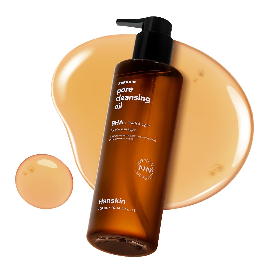 Hanskin BHA Pore Cleansing Oil for Oily Skin, Makeup Remover, 10.14 oz