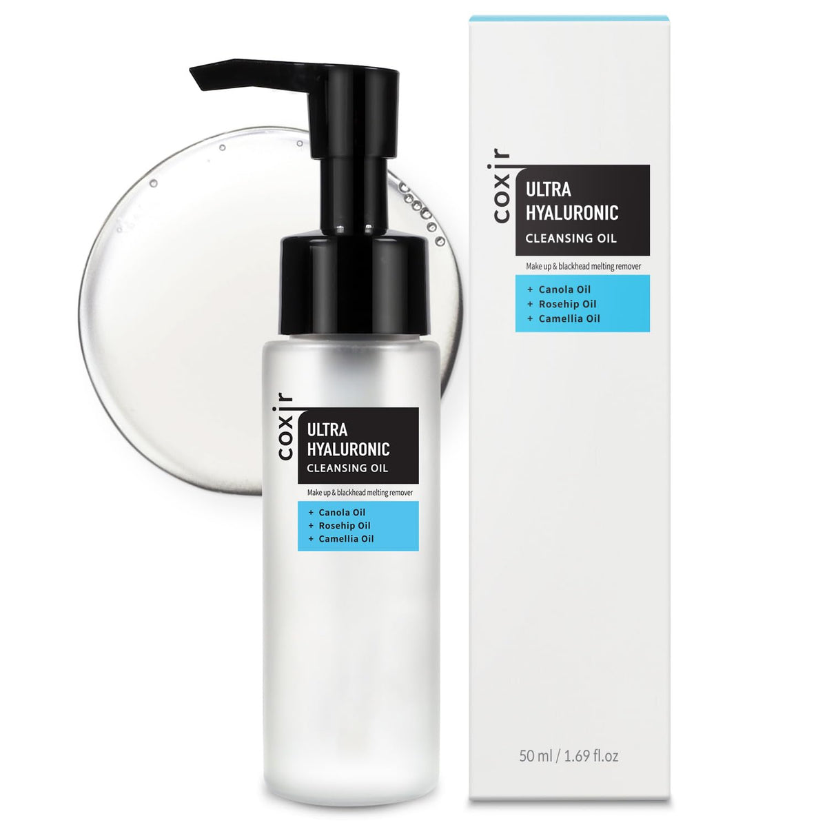 coxir Ultra Hyaluronic Cleansing Oil, Hydrating Makeup Remover, 5.07 fl.oz