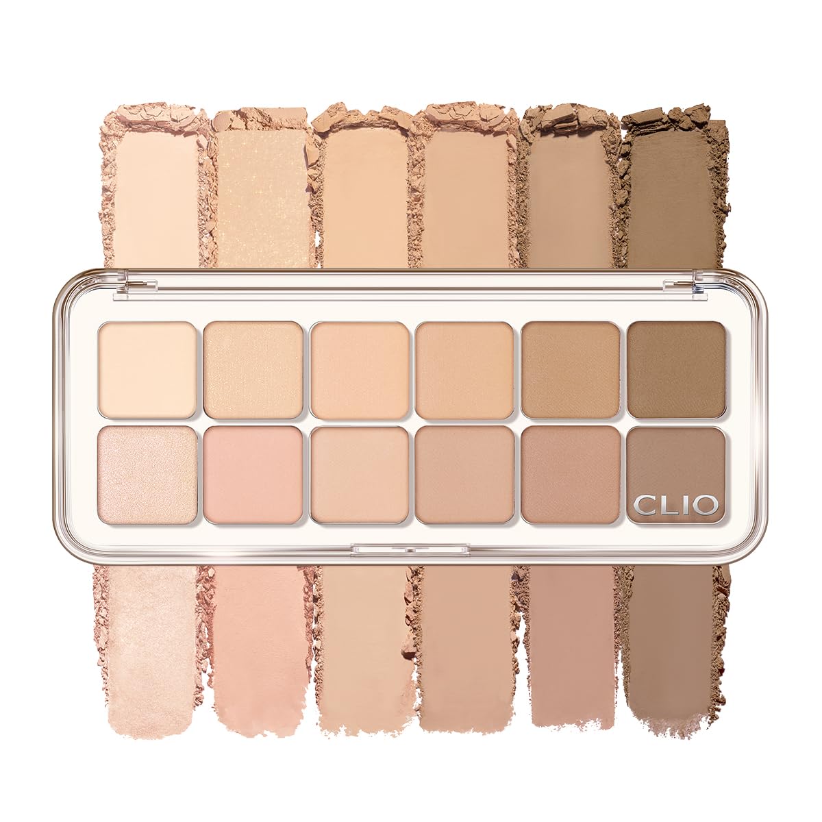 CLIO Pro Eye Palette Air, 12-Color Eye Shadow Palette, Matte Shimmer Mix, Air-Fit Blendable Pigmented Buildable Color, Low Fallout, Cool Mauve Neutral Tone, Daily Korean Makeup (07 LAVENDER STAFF)