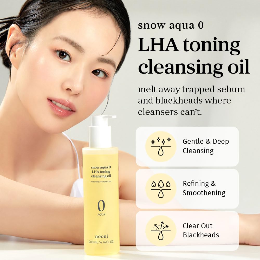 NOONI Snow Aqua 0 LHA Toning Cleansing Oil - Makeup Blackhead Remover