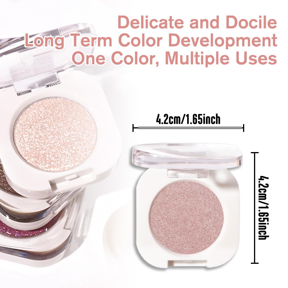 Champagne Shimmer Cream Eyeshadow, Light Gold Sheer Metallic Glow Glitter Eye Shadow for Mature Skin, Lightweight Blendable, Subtle Shimmer, Crease-Proof, Vegan & Cruelty-Free Sombras para Ojos