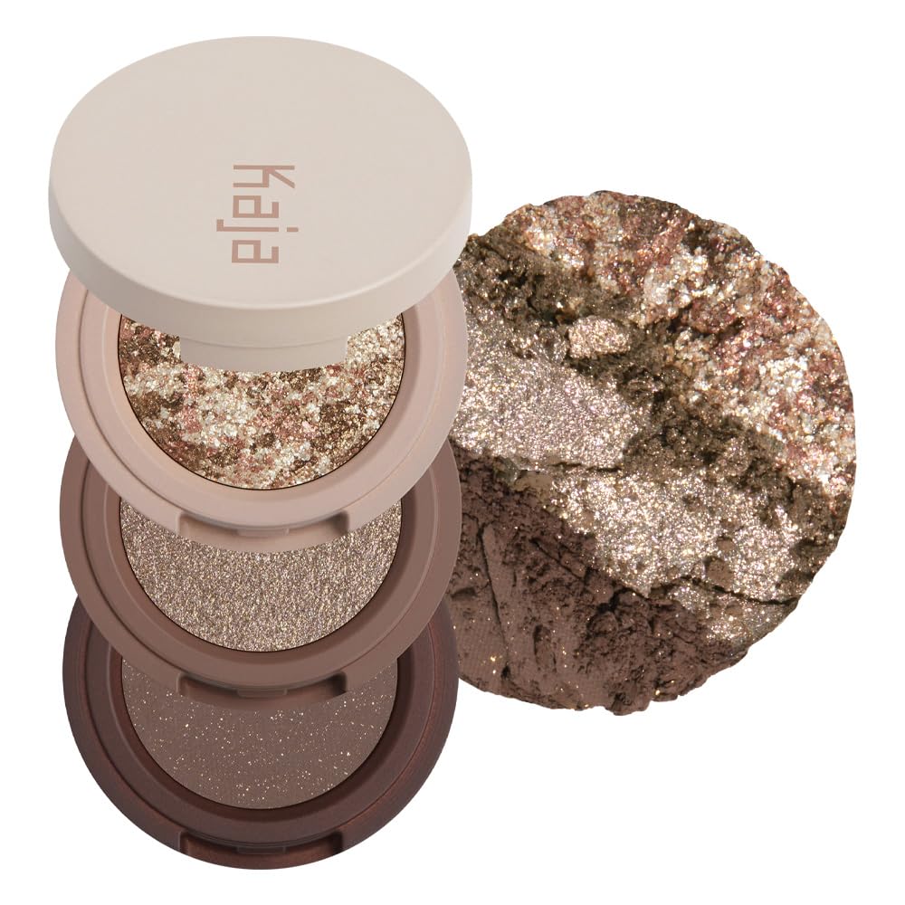 Kaja Beauty Bento Bouncy Eyeshadow Trio - Sandy Brown (13 Velvet Dream)