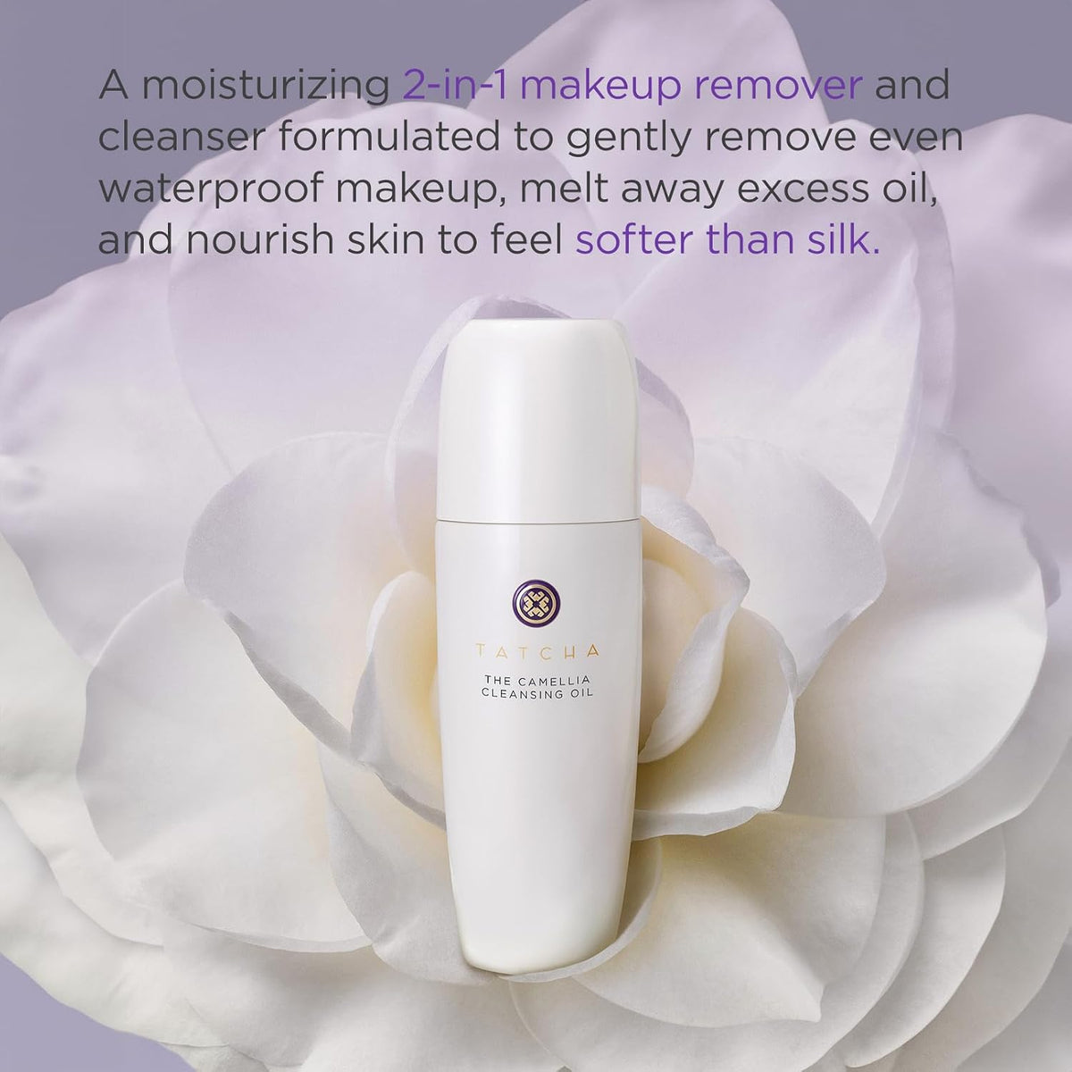 TATCHA Pure One Step Camellia Cleansing Oil | 2 in 1 Makeup Remover Oil & Face Wash | 150 ml / 5.1 oz