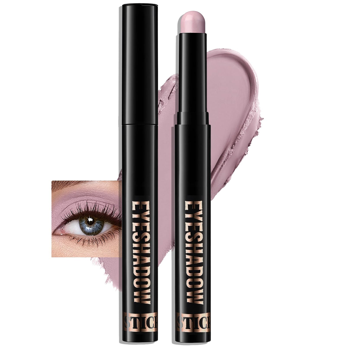 Eyeshadow Stick Light Taupe, Matte Cream Eye Shadow Stick Waterproof Nude Neutral Eyeliner Brightener Pencil Crayon Long-Lasting Eye Highlighter Makeup for Older Women Easy to Use High Pigmented