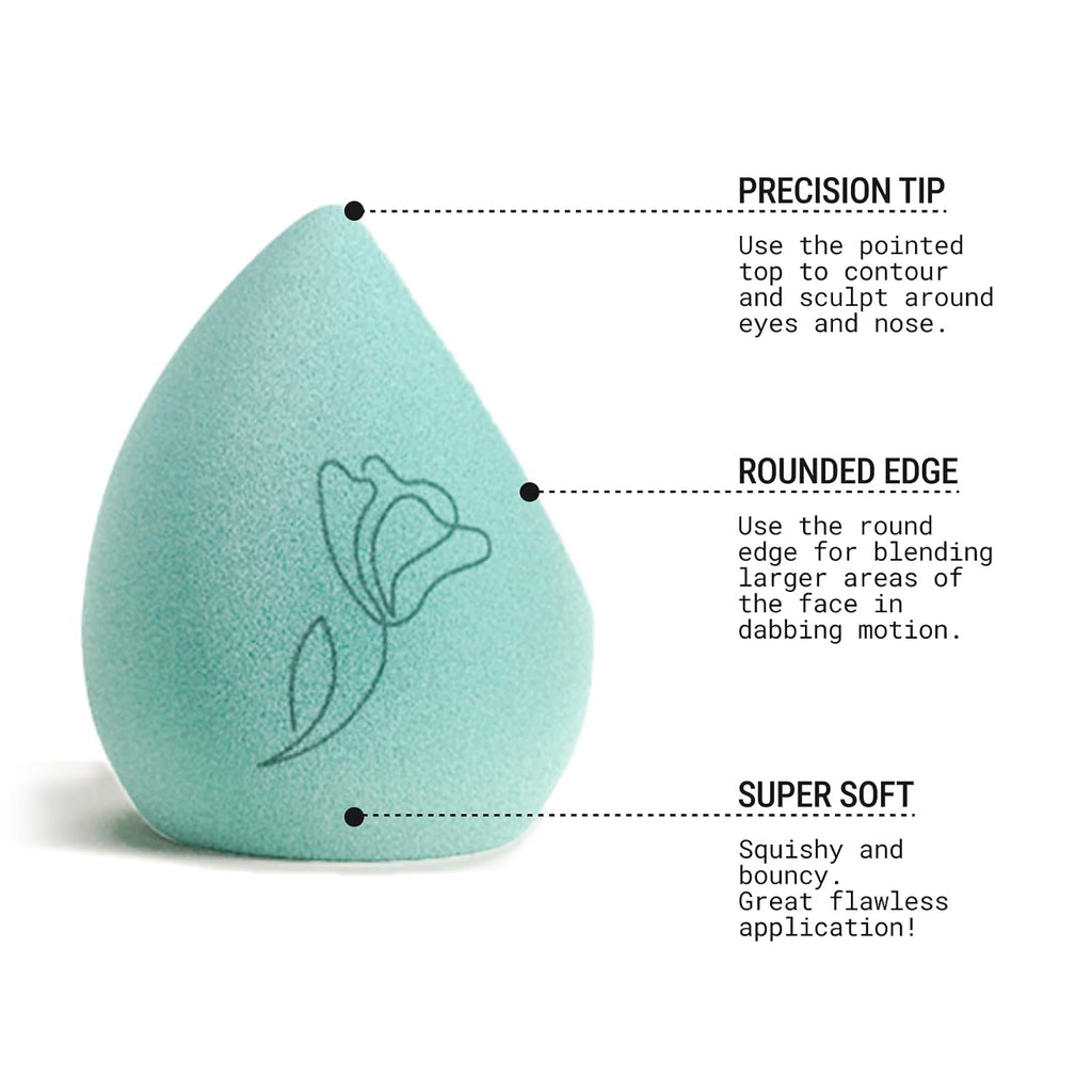 JUNO & Co. Microfiber Makeup Sponge, Dual Layer Technology for Full Coverage Flawless Makeup Blender for Foundation, Powder and Cream (2 Packs-Velvet and Bamboo)