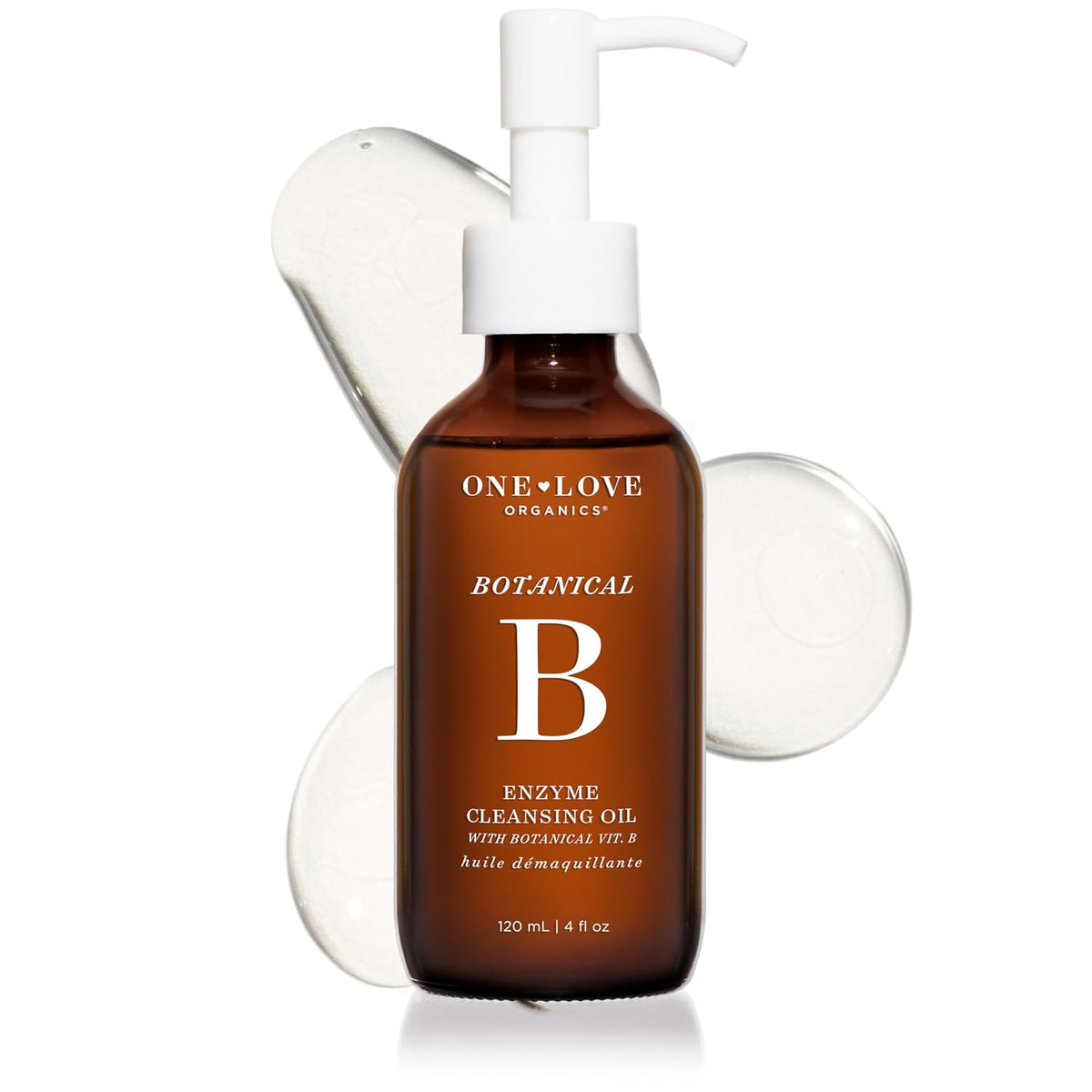 One Love Organics Botanical B Enzyme Cleansing Oil – Hydrating Oil Cleanser for Double Cleansing, Makeup Remover for Face, Cruelty Free 4 oz