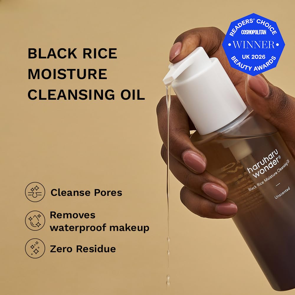 HARUHARU wonder Black Rice Moisture Cleansing Oil, 5.07 fl. oz