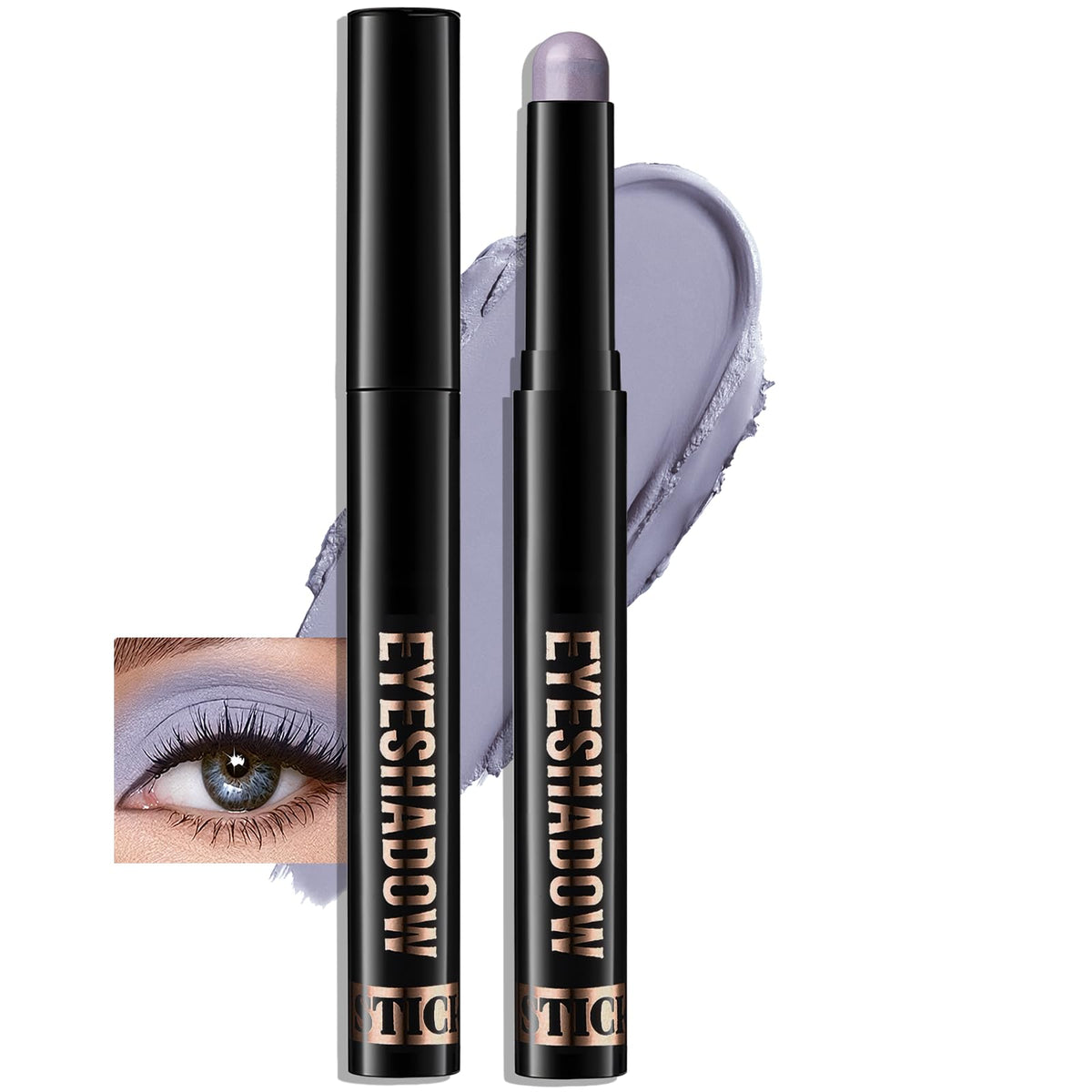 Eyeshadow Stick Light Taupe, Matte Cream Eye Shadow Stick Waterproof Nude Neutral Eyeliner Brightener Pencil Crayon Long-Lasting Eye Highlighter Makeup for Older Women Easy to Use High Pigmented