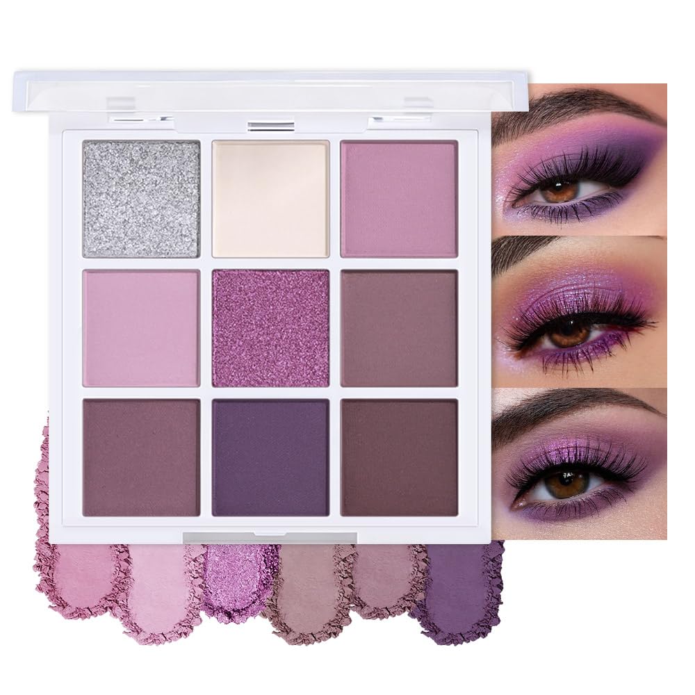 evpct 9 Colors Brown Nude Gold Black Smokey Glitter Eyeshadow Palette