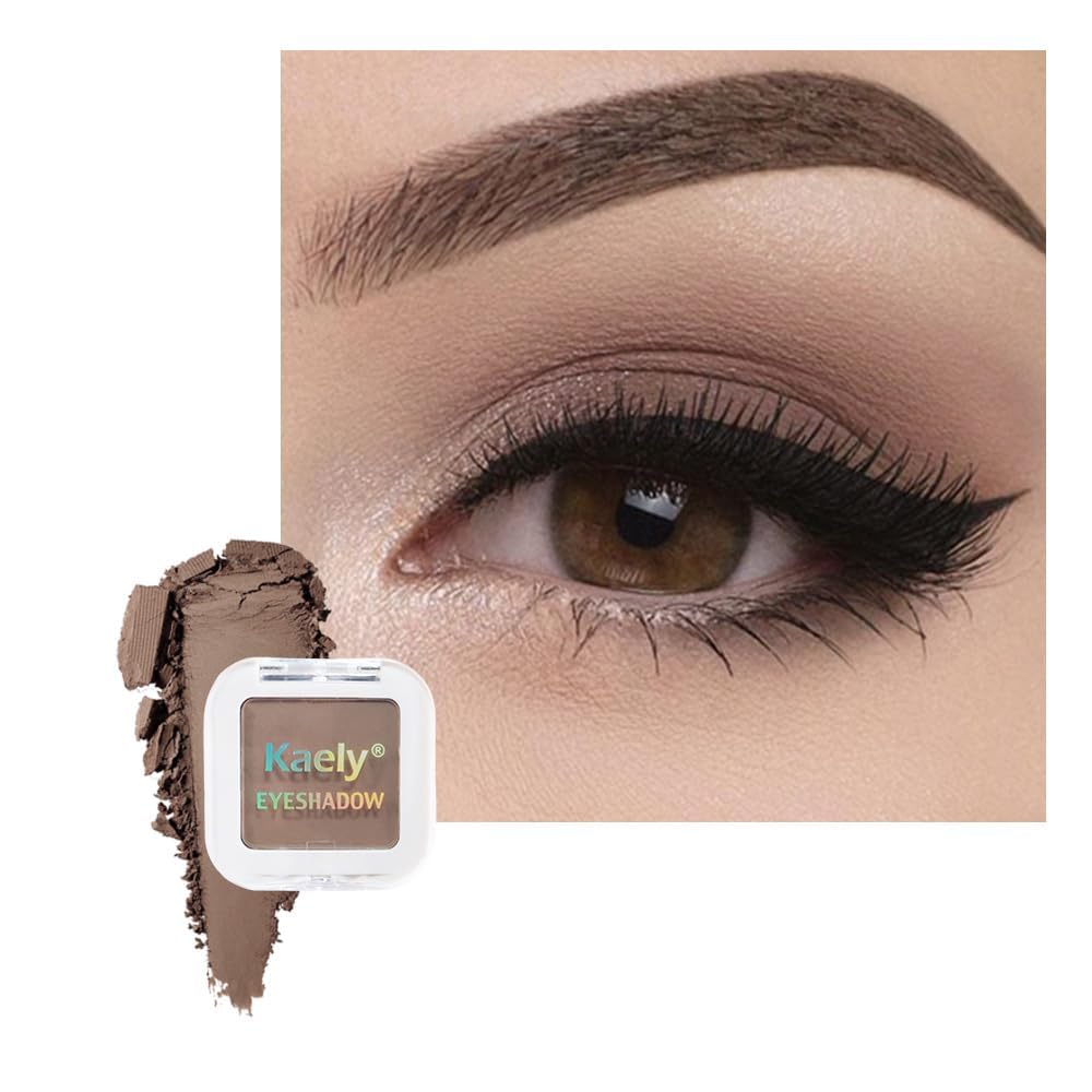 evpct Mauve Taupe Plum Matte Single Eye Shadow Palette Makeup for Older Women, Plum Lavender Purple Natural Cream Eyeshadow Palette for Green Eyes, High Pigment Mini Monochrome Eyeshadow
