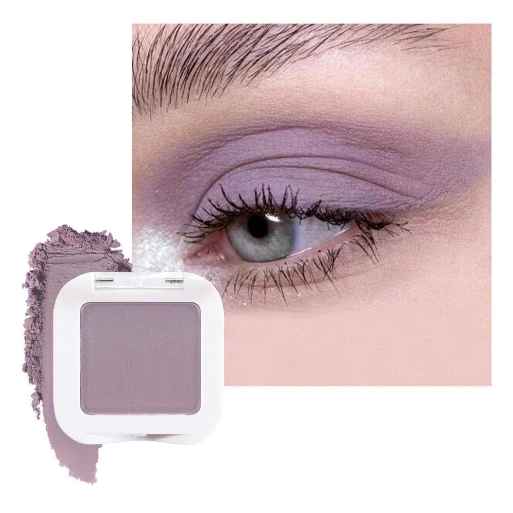 evpct Mauve Taupe Plum Matte Single Eye Shadow Palette Makeup for Older Women, Plum Lavender Purple Natural Cream Eyeshadow Palette for Green Eyes, High Pigment Mini Monochrome Eyeshadow