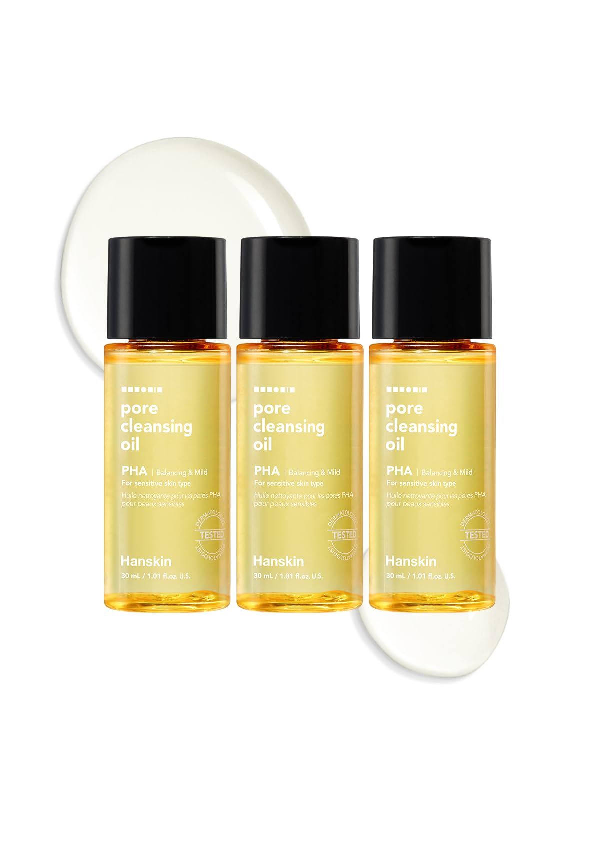 Hanskin PHA Pore Cleansing Oil for Sensitive Skin, Makeup Remover, 10.14 oz
