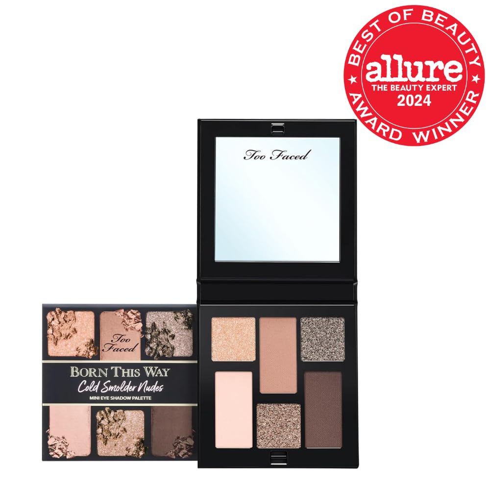 Too Faced Born This Way Natural Nudes Mini Eye Shadow Palette Makeup | Creamy, High Pigment Matte + Shimmer Shades, 0.2 Ounce