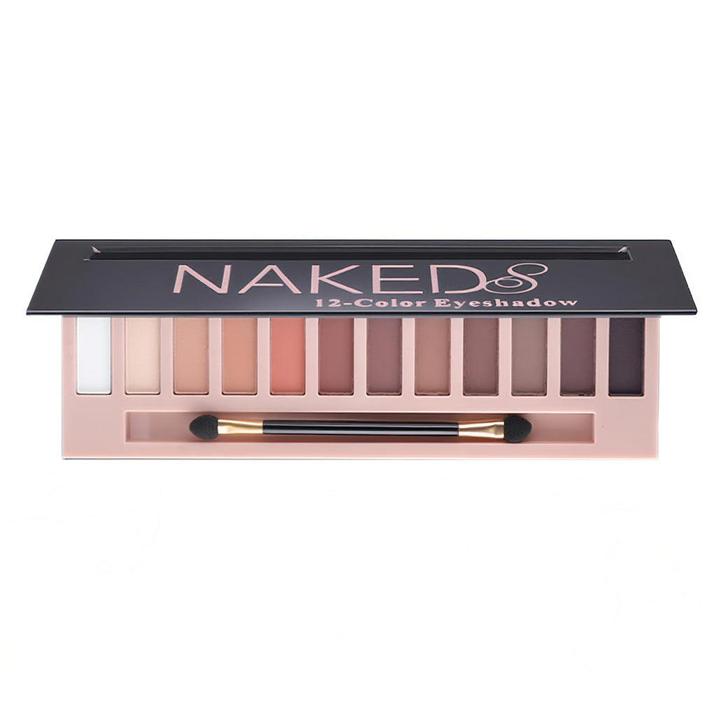 BOLOPER 2 Pack 12 Colors Makeup Nude Colors Eyeshadow Palette Natural Nude Matte Shimmer Glitter Pigment Eye Shadow Pallete Set Waterproof Smokey Professional Beauty Makeup Kit (2 PCS)