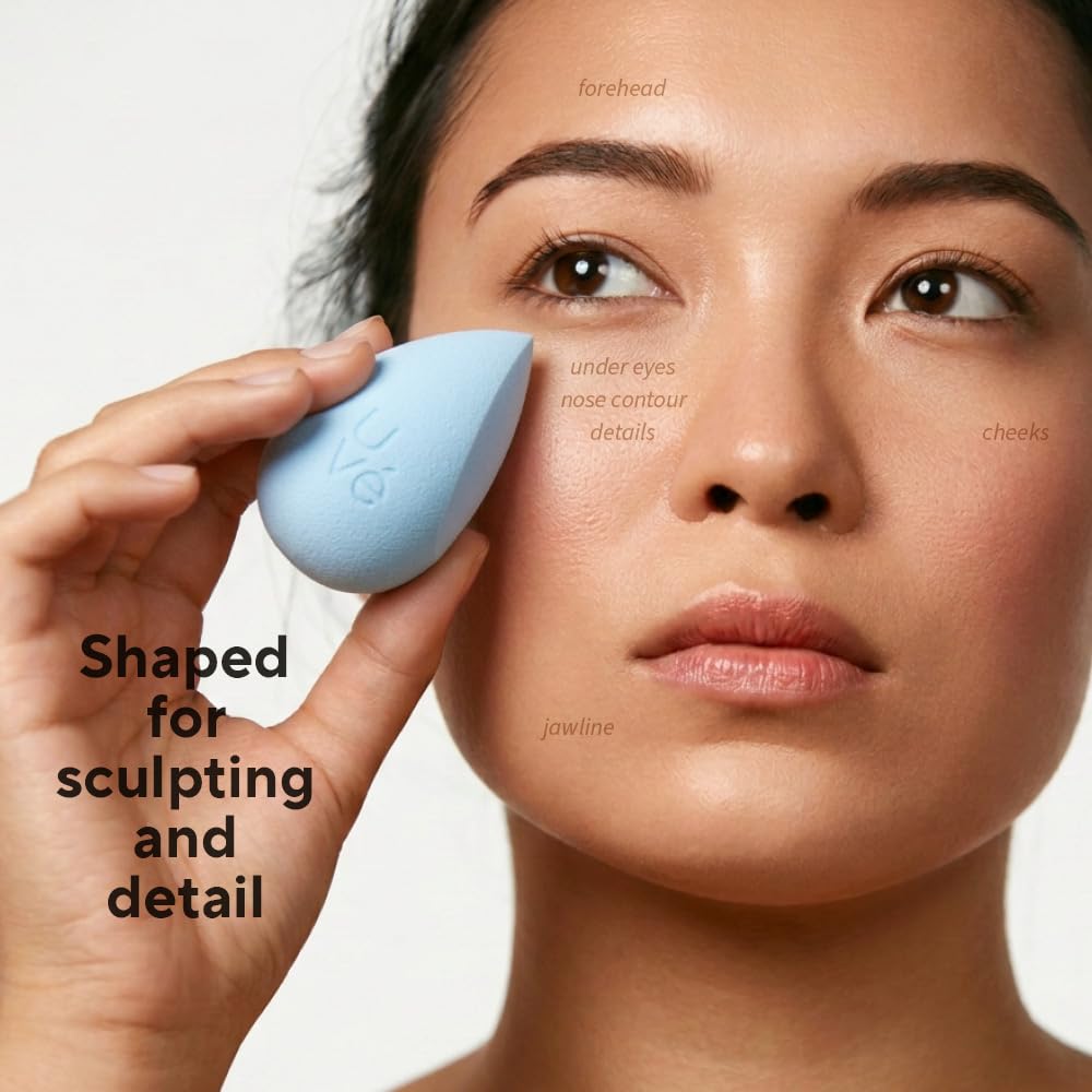 PURE Cut Makeup Sponge Blender, Angled Latex-Free Vegan Beauty Sponge