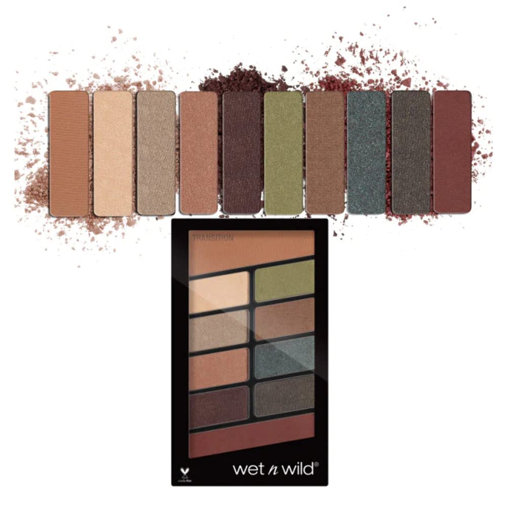 wet n wild Color Icon 10-Pan Eyeshadow Makeup Palette, Brown Nude Awakening, Long Lasting, Shimmer, Metallic, Glittery, Matte, Rich Smooth Pigment, Cruelty Free