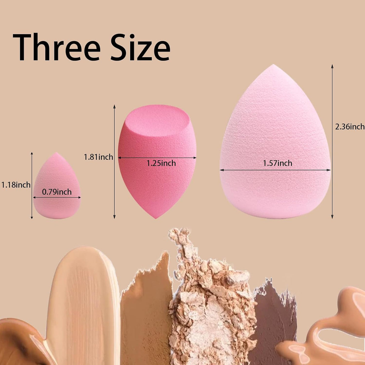 15 pcs Makeup Sponge Bulk:makeup Sponges 15 Pcs for Liquid, Cream, and Powder, Multi-colored Pink make up sponges for foundation