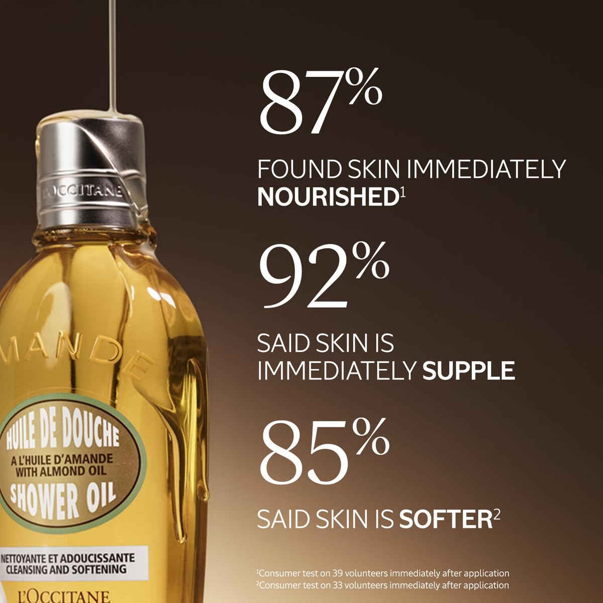 L'OCCITANE Almond Shower Oil, Cleansing Body Wash & Shaving Base, Vegan