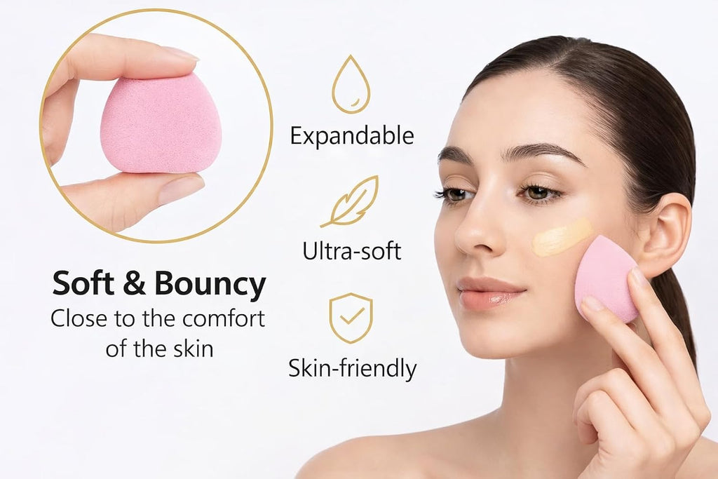 OO-MY Ultra Soft Makeup Sponge Set – 7 Latex-Free Beauty Blenders for Flawless Foundation, Concealer & Powder Application (Dry & Wet Use)