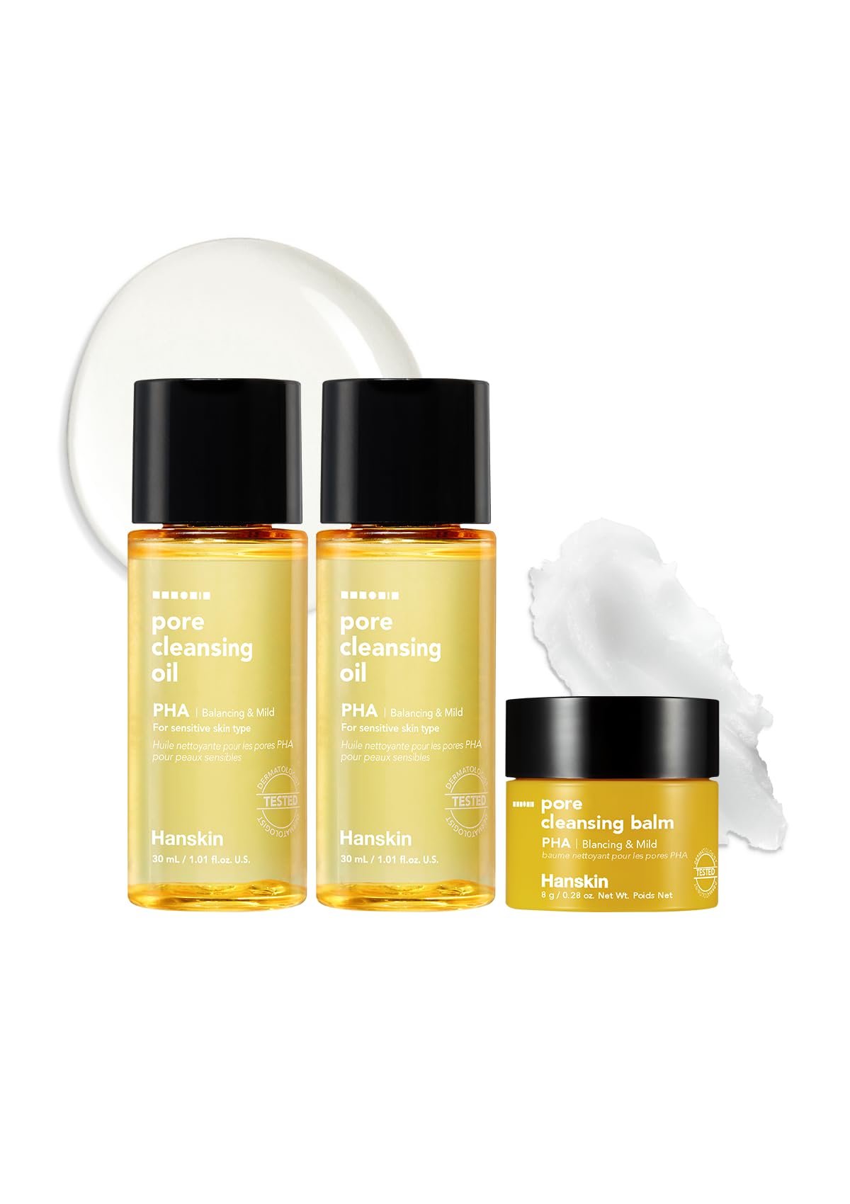 Hanskin PHA Pore Cleansing Oil for Sensitive Skin, Makeup Remover, 10.14 oz
