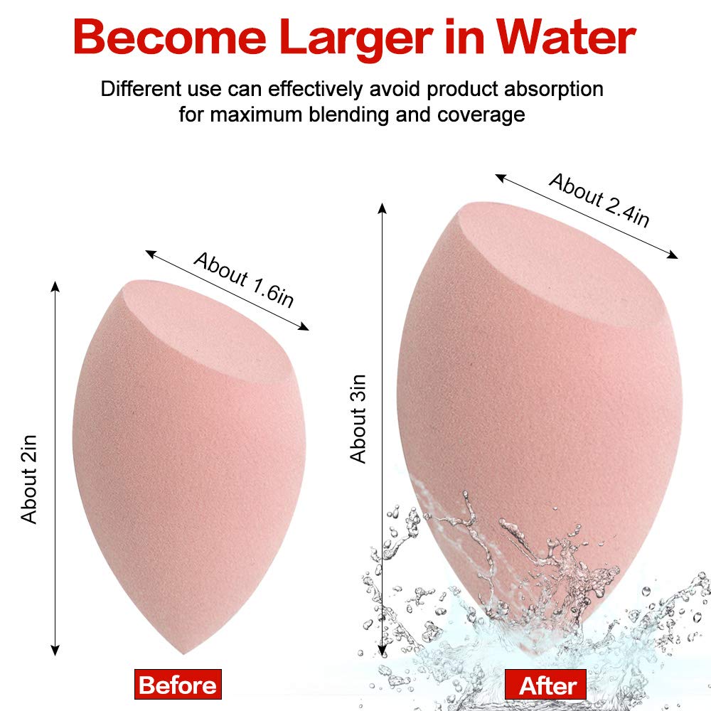 Makeup Sponges set for Dry & Wet Use - Foundation Blending Sponge for Concealer Blush Powder, Multi-color Blender Sponges (4pcs - Multi-colored A) (4pcs - Multi-colored A)