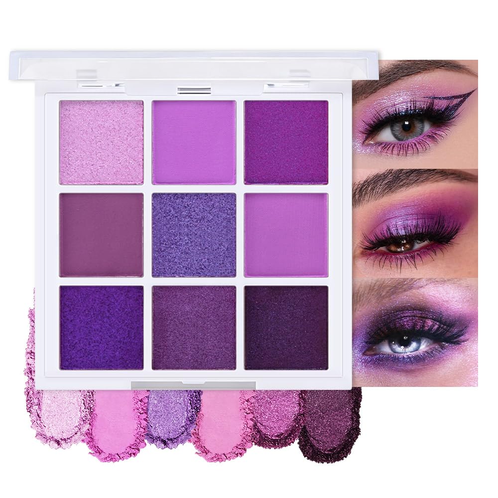 evpct 9 Colors Brown Nude Gold Black Smokey Glitter Eyeshadow Palette