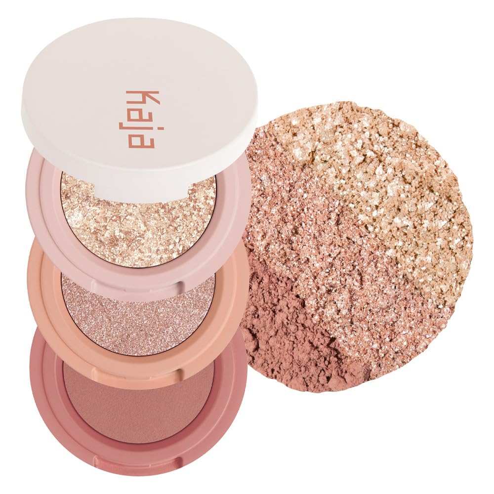 Kaja Beauty Bento Bouncy Eyeshadow Trio - Sandy Brown (13 Velvet Dream)