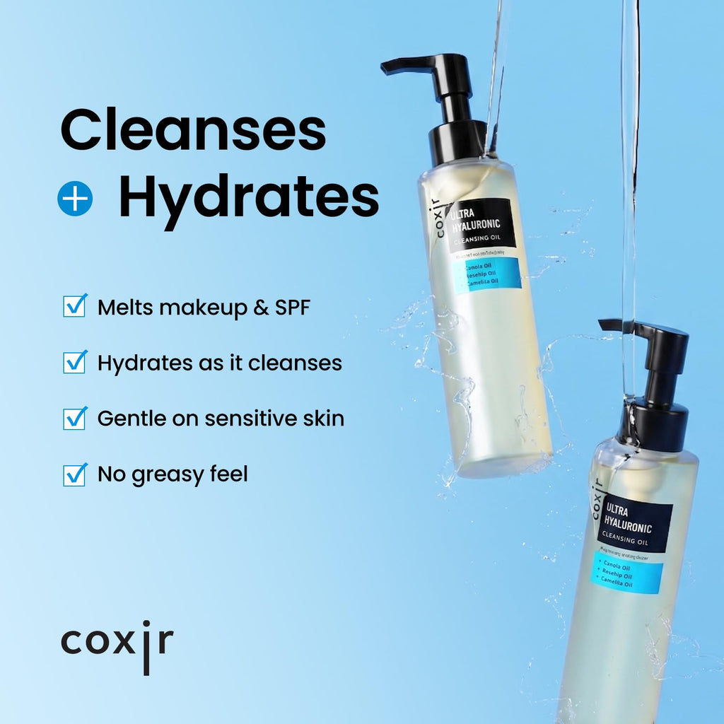 coxir Ultra Hyaluronic Cleansing Oil, Hydrating Makeup Remover, 5.07 fl.oz