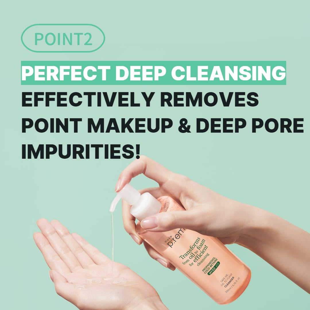 MAKE P:REM Safe Me. Oil to Foam Cleanser, 6.76 fl.oz. (200mL)