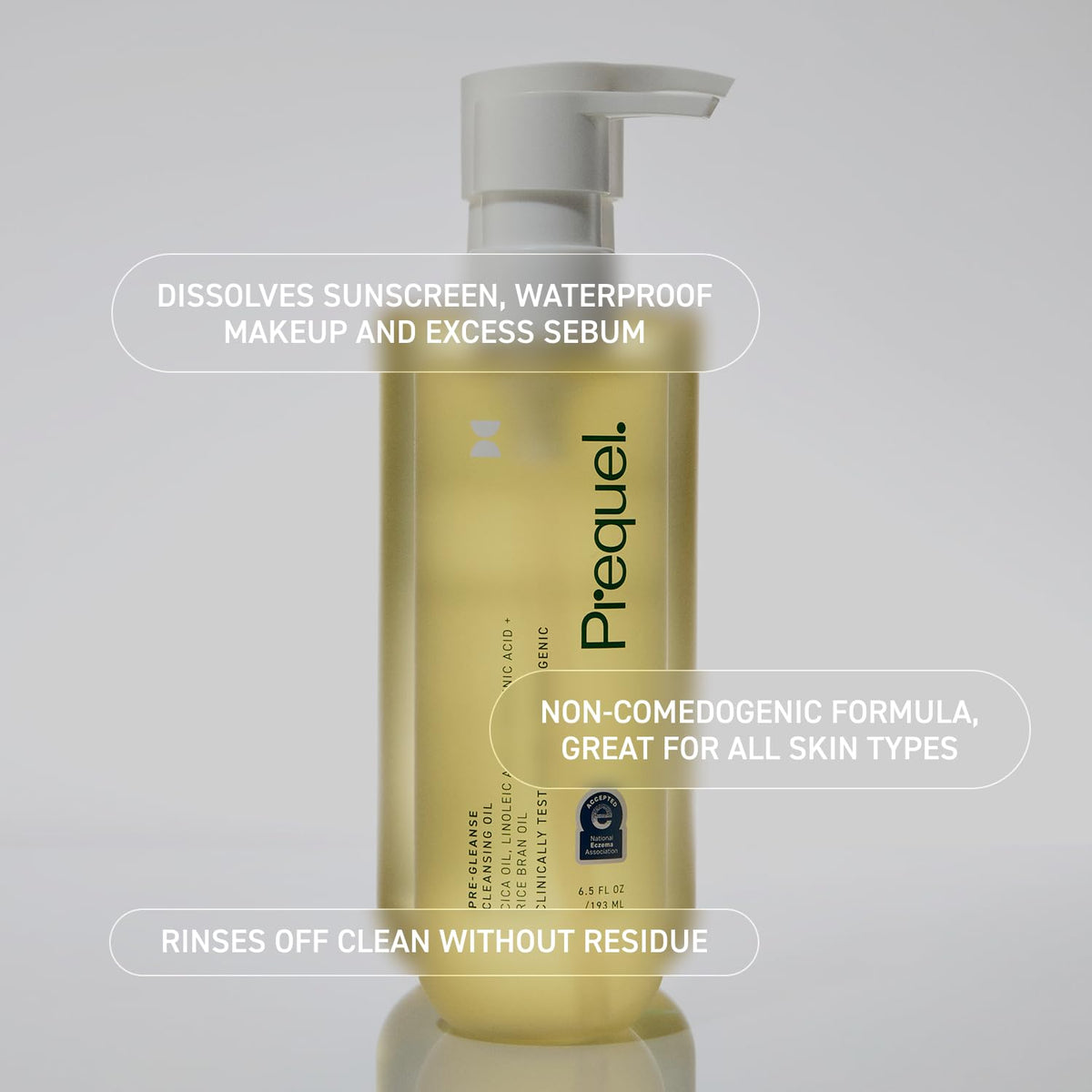 Prequel Skin Pre-Gleanse Oil Cleanser for Face. Double Cleansing Oil Skincare for Women with Cica and more. Non-Comedogenic Makeup Remover. Unscented Gentle Formula For All Skin Types. 13.5oz