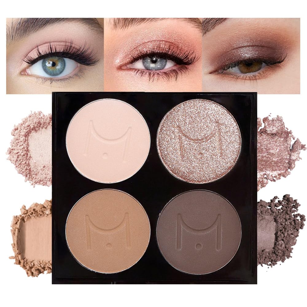 evpct 9 Colors Brown Nude Gold Black Smokey Glitter Eyeshadow Palette