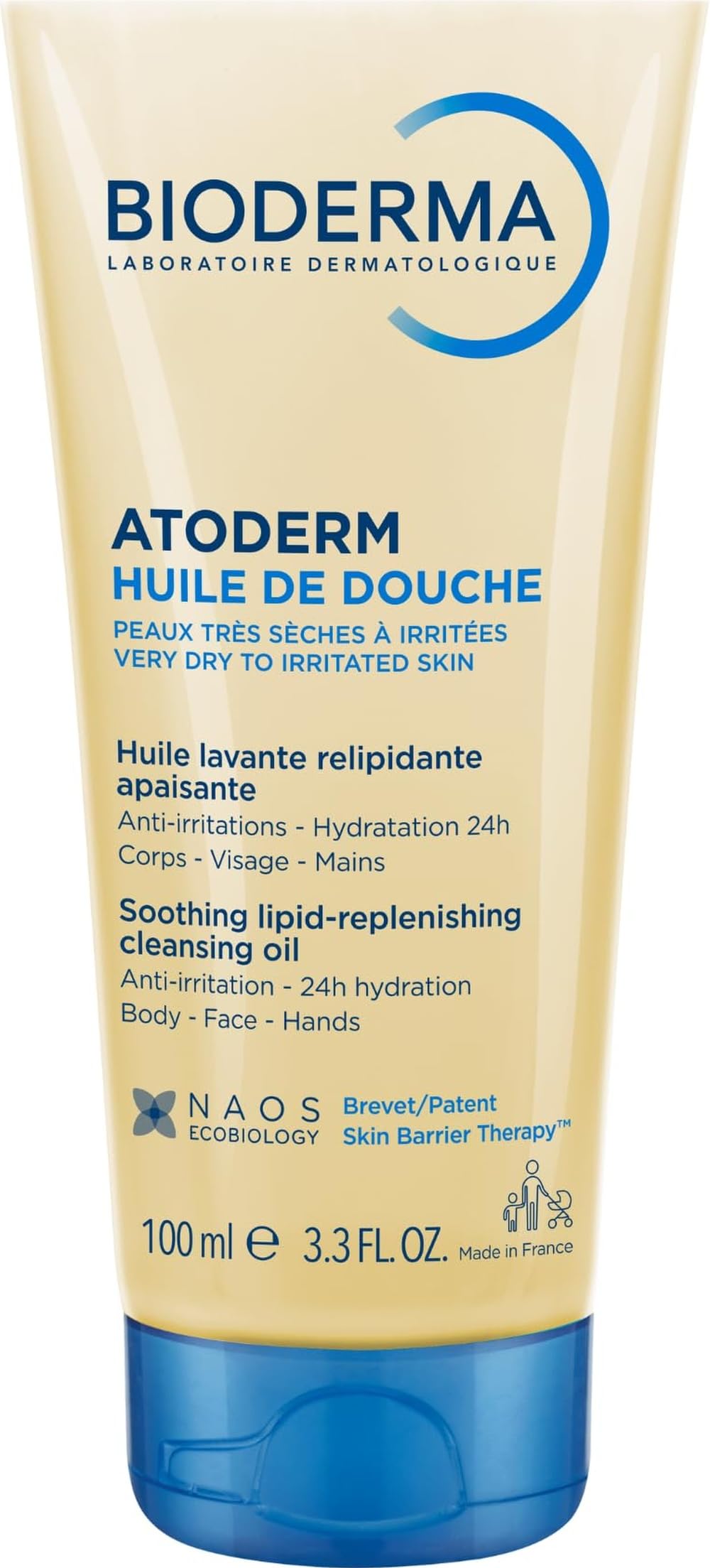 Bioderma Atoderm Shower Oil, Cleansing Oil For Face & Body, Nourishing Cleansing Oil For Dry to Atopic Sensitive Skin For Softer & Smooth Skin For Your Whole Family