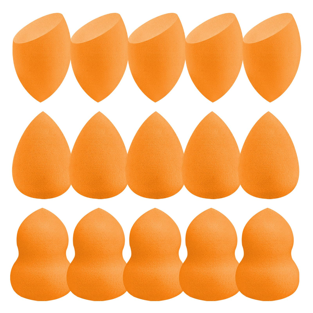 15 Pcs Black Makeup Sponge Set, Latex-Free Soft Reusable Wet & Dry Use