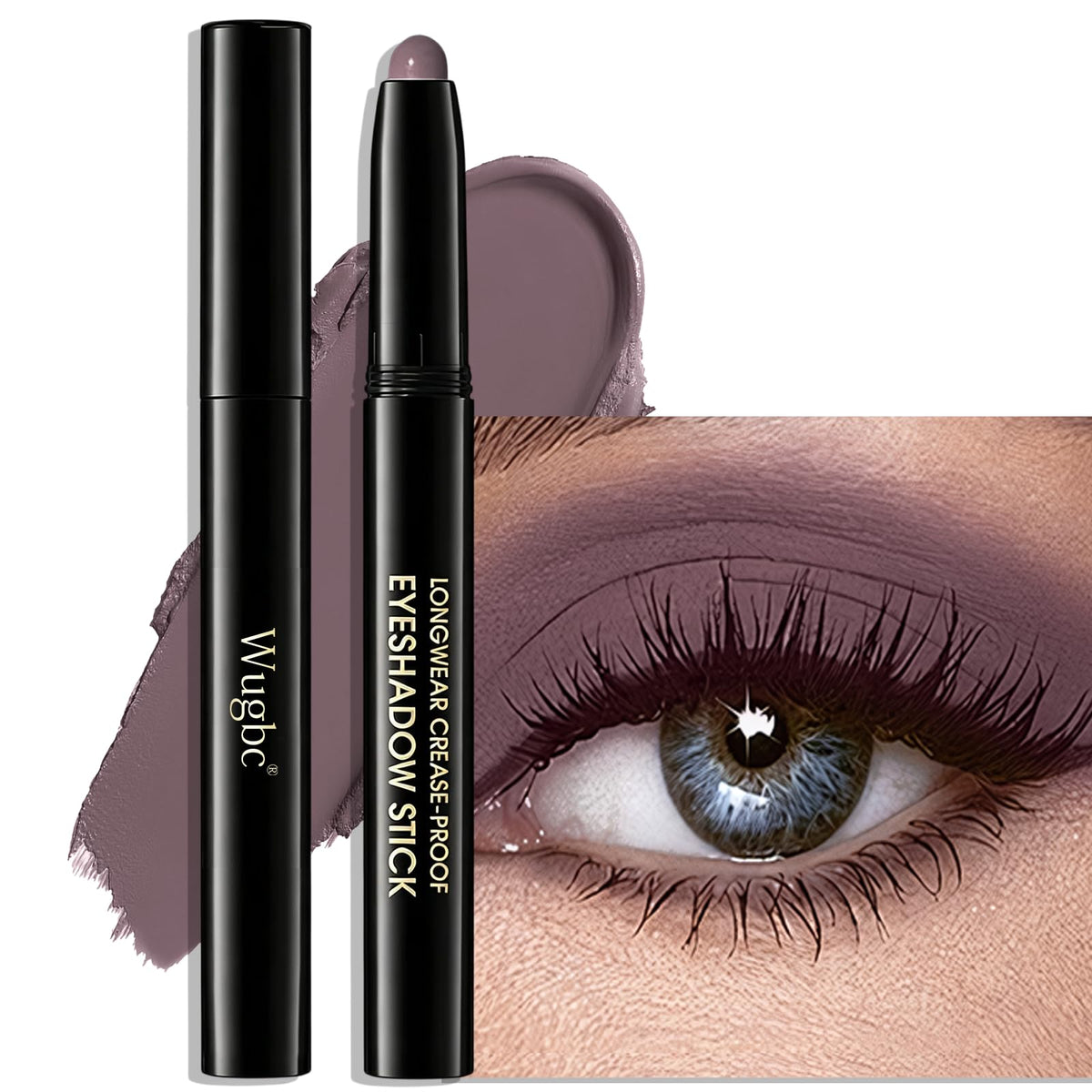 Eyeshadow Stick Light Taupe, Matte Cream Eye Shadow Stick Waterproof Nude Neutral Eyeliner Brightener Pencil Crayon Long-Lasting Eye Highlighter Makeup for Older Women Easy to Use High Pigmented