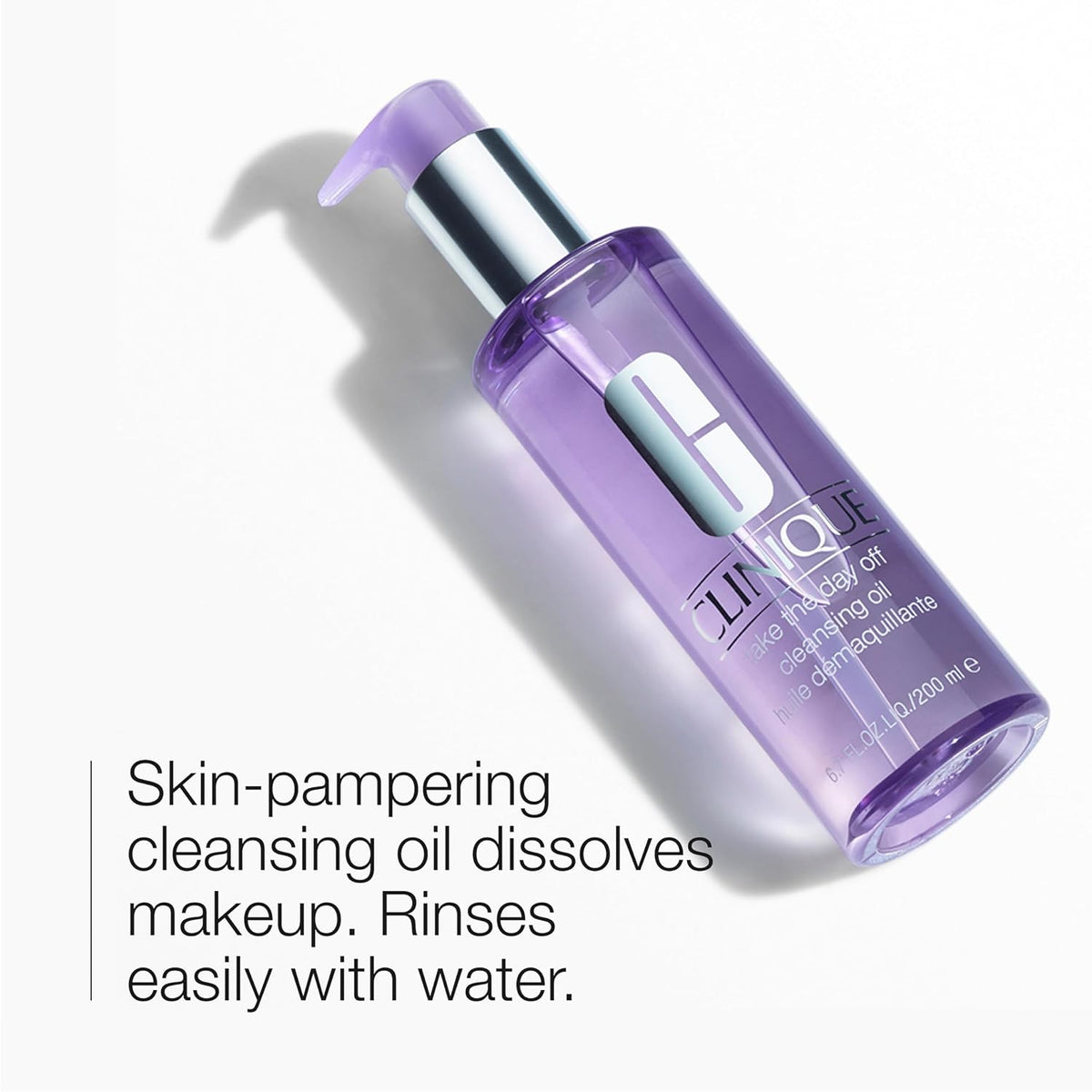 Clinique Take The Day Off Cleansing Oil Makeup Remover | Dissolves Makeup + Sunscreen | For All Skin Types, 6.7 Fl Oz