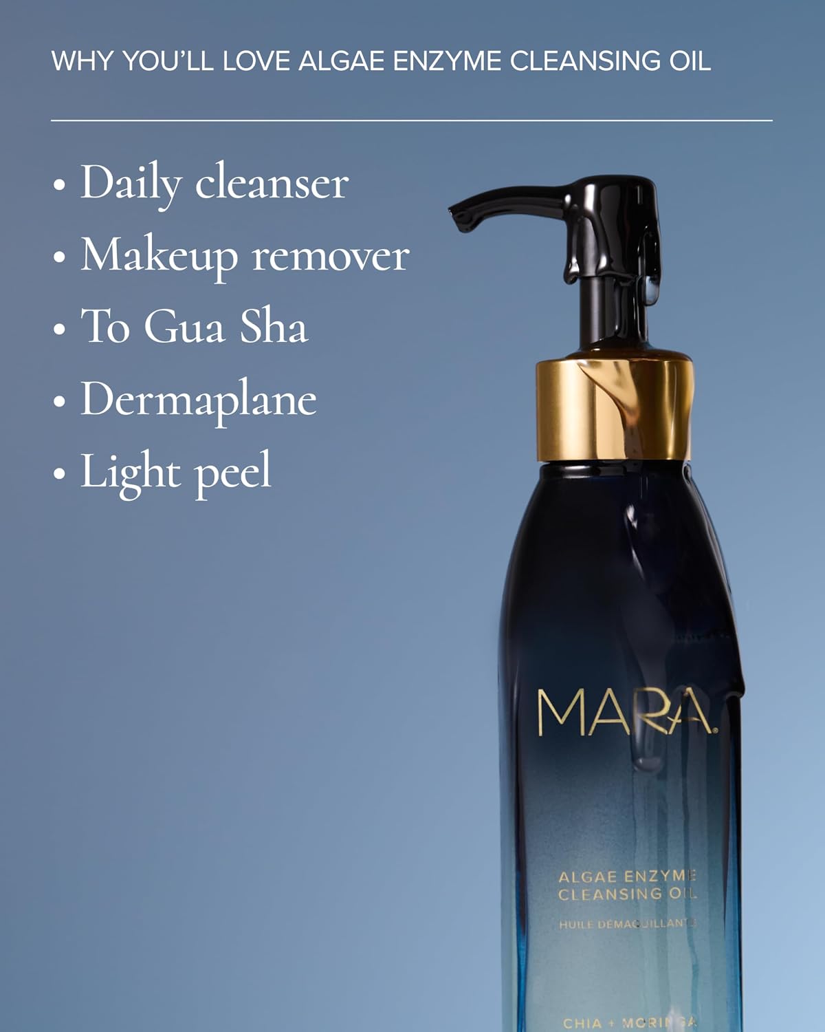 MARA Algae Enzyme Cleansing Oil - Gentle Makeup Remover (4oz / 120mL)