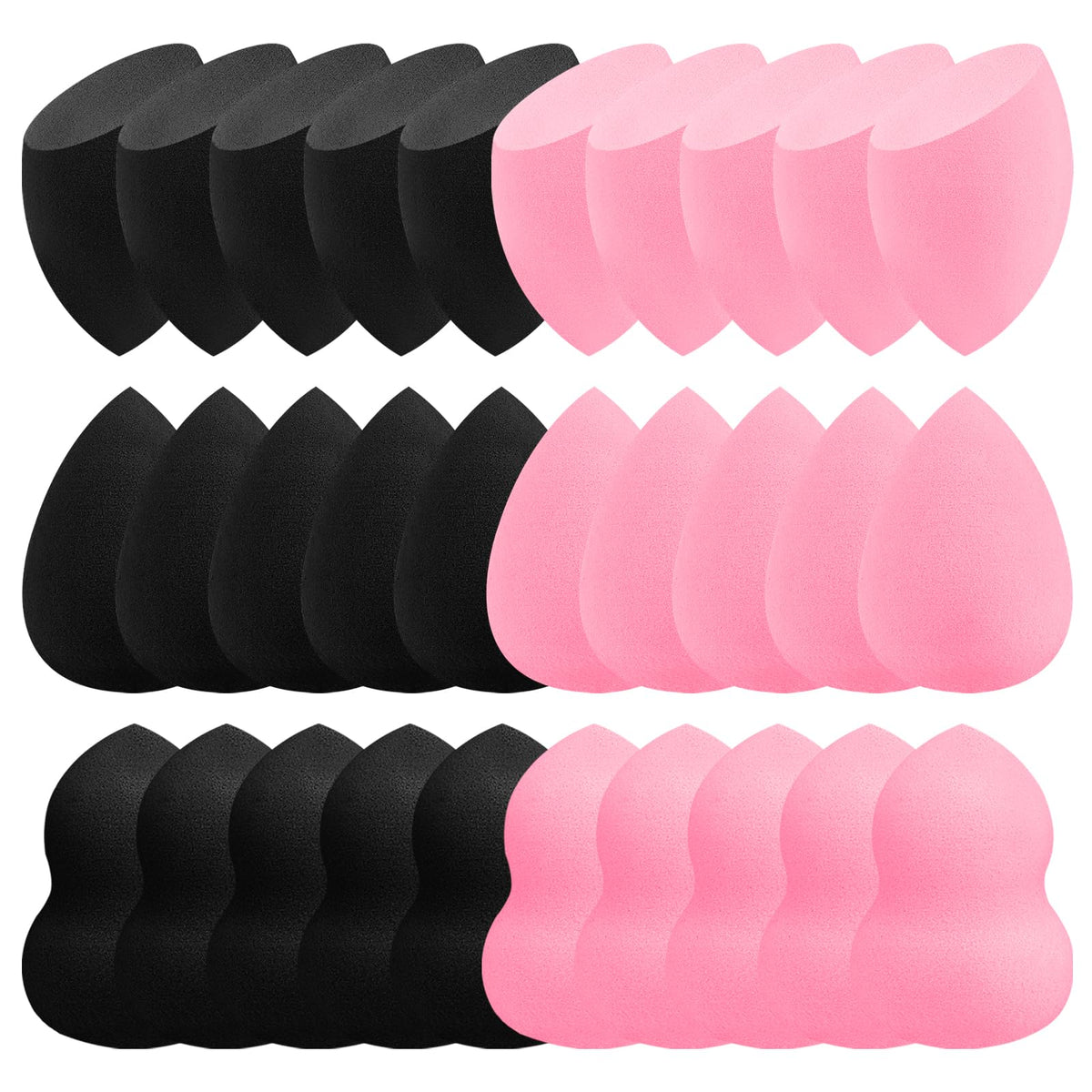 15 Pcs Multicolor Latex-Free Makeup Sponge Set Individually Wrapped Wet&Dry