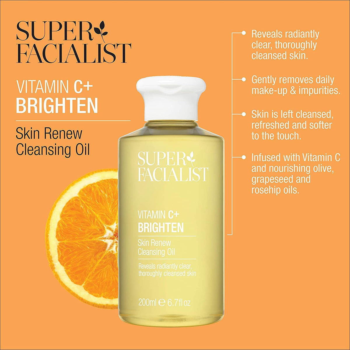 Super Facialist Cleansing Oil - Face Wash and Makeup Remover - 6.8 oz