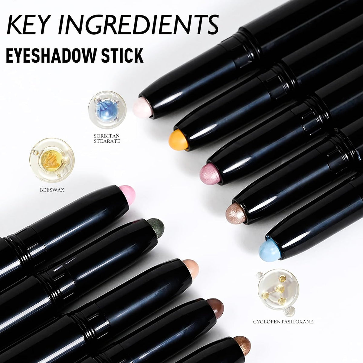 Eyeshadow Stick Light Taupe, Matte Cream Eye Shadow Stick Waterproof Nude Neutral Eyeliner Brightener Pencil Crayon Long-Lasting Eye Highlighter Makeup for Older Women Easy to Use High Pigmented