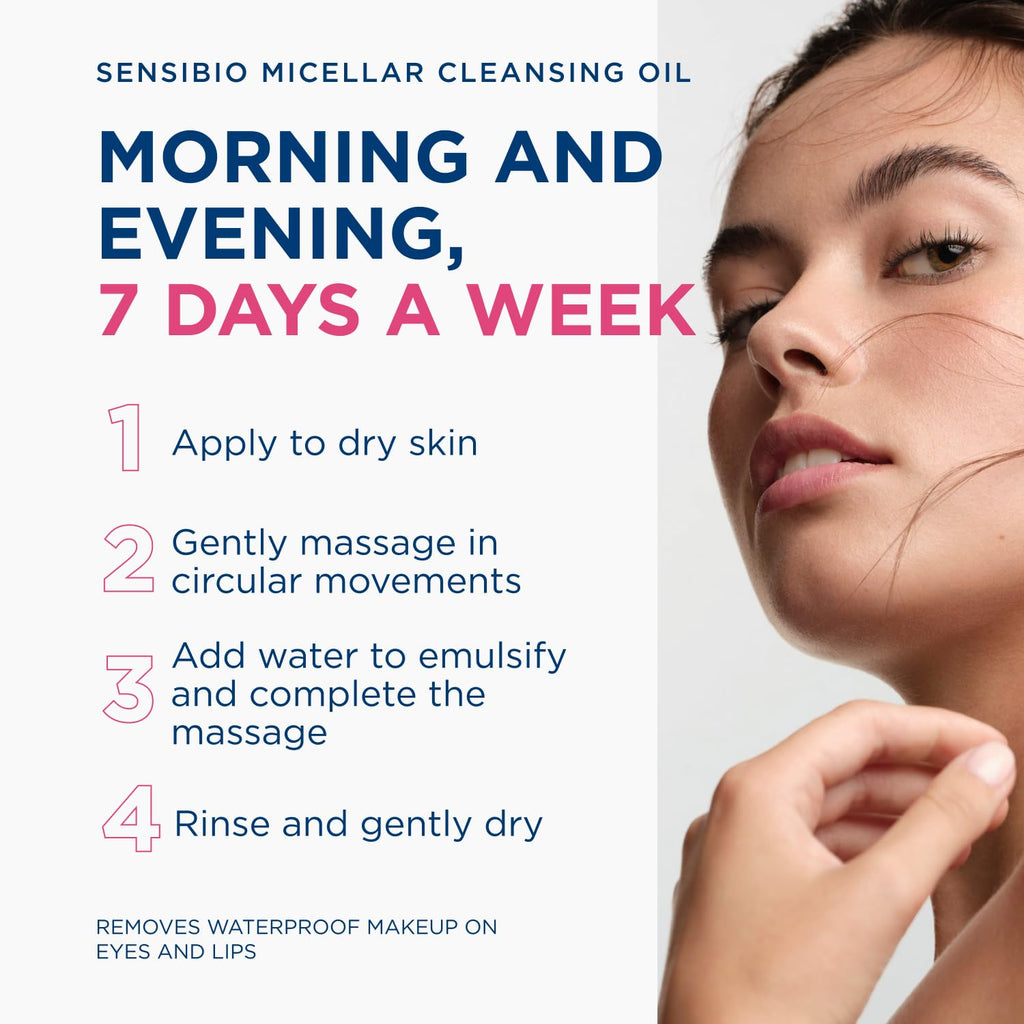 Bioderma Sensibio Micellar Cleansing Oil, 1st Ecobiological Micellar Formula Gentle Face Cleanser That Deeply Cleanses
