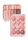 COLORGRAM Pin Point Eyeshadow Palette 02 Pink+Mauve= | Ultra-Blendable Matte, Glitter, Shimmer Shades for Daily Makeup | K-Beauty Eye Palette with Easy-to-Use Calculator Design