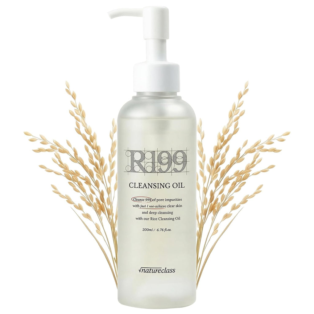 R199 Rice Cleansing Oil Face Cleanser Korean Skincare Makeup Remover Oil Cleanser for Face Blackhead Remover Pore Control Double Cleansing Sensitive Skin 6.76 fl oz