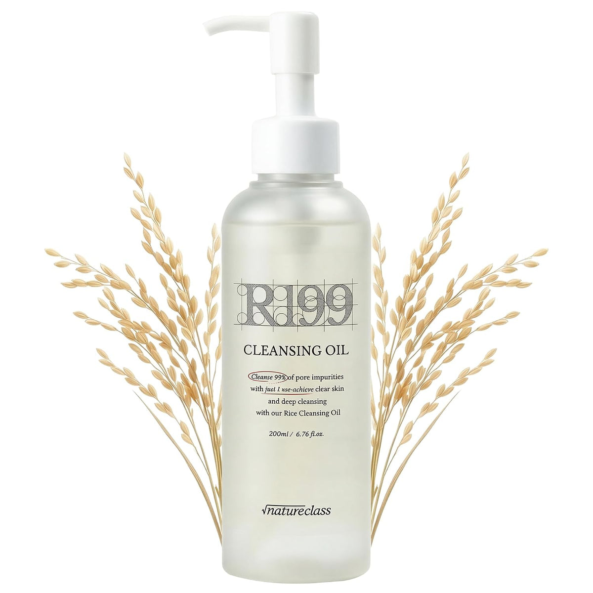 R199 Rice Cleansing Oil Face Cleanser Korean Skincare Makeup Remover Oil Cleanser for Face Blackhead Remover Pore Control Double Cleansing Sensitive Skin 6.76 fl oz